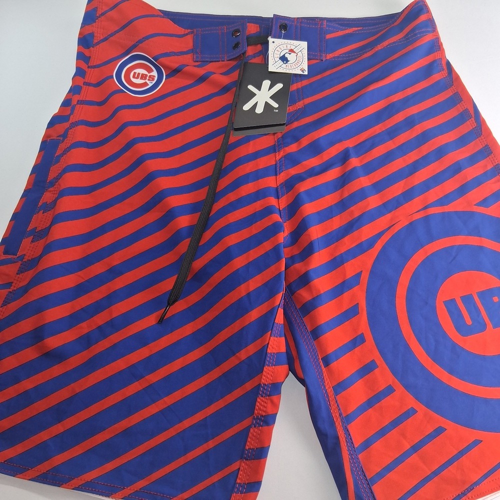 MLB Chicago Cubs Board/Swim Shorts NWT Size 34 - Red, Blue